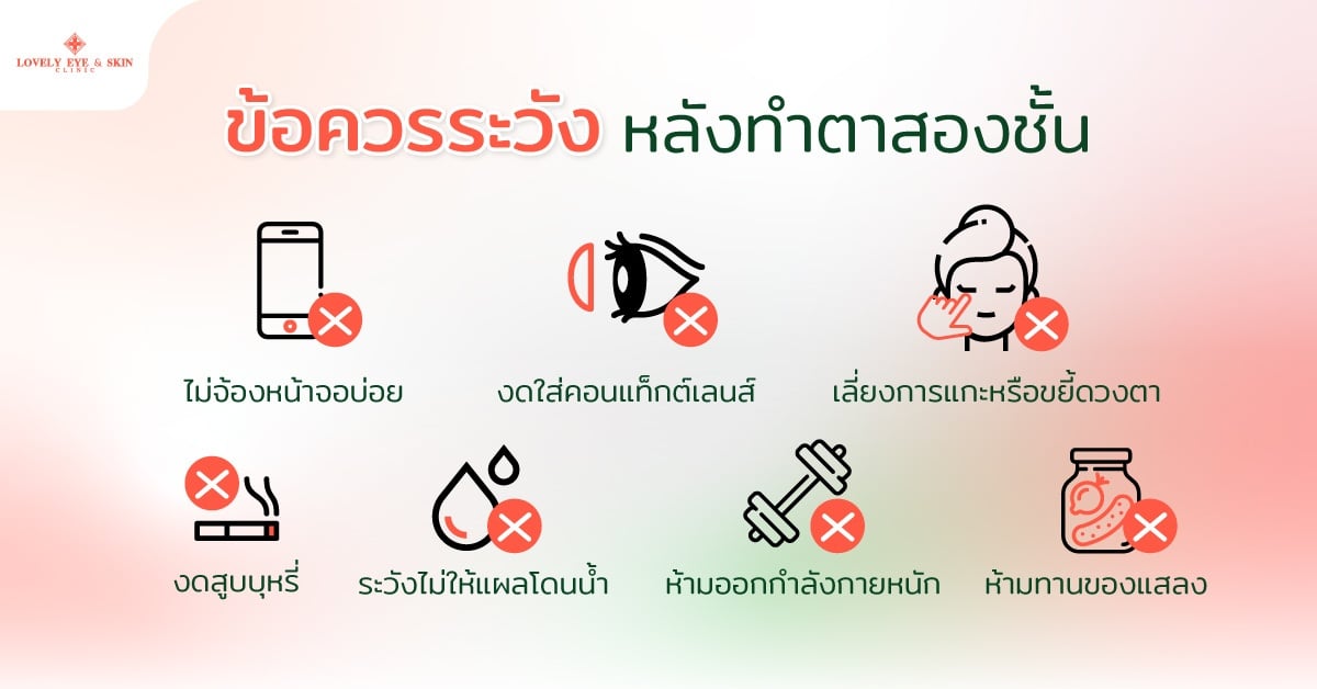ข้อควรระวังหลังทำตาสองชั้น