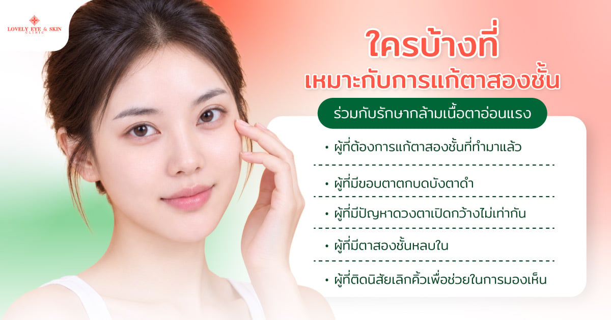 ใครบ้างที่เหมาะกับการแก้ตาสองชั้นร่วมกับรักษากล้ามเนื้อตาอ่อนแรง
