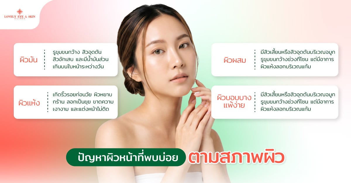 ปัญหาผิวหน้าที่พบบ่อยตามสภาพผิว